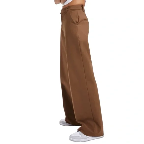 Good American Brown Wide Leg Pants - Picture 3 of 8